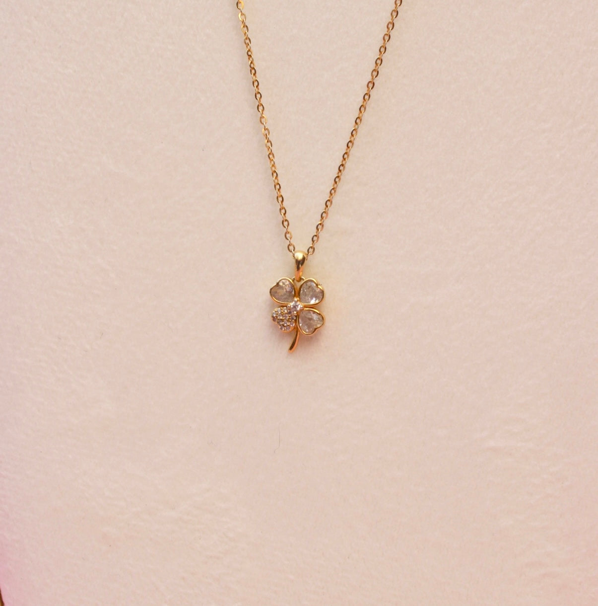 Lucky Charm Clover Necklace - Gold