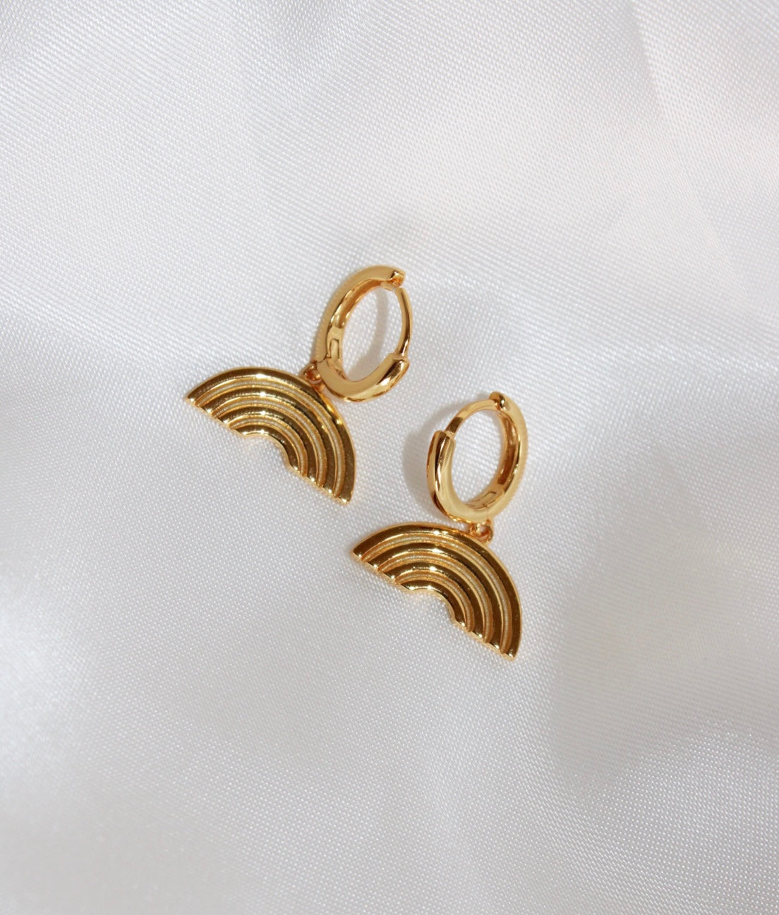 No Rain, No Rainbow - Earrings, Gold