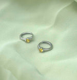 gold yellow november birthstone 925 sterling silver huggie earrings birthday gift jewellery