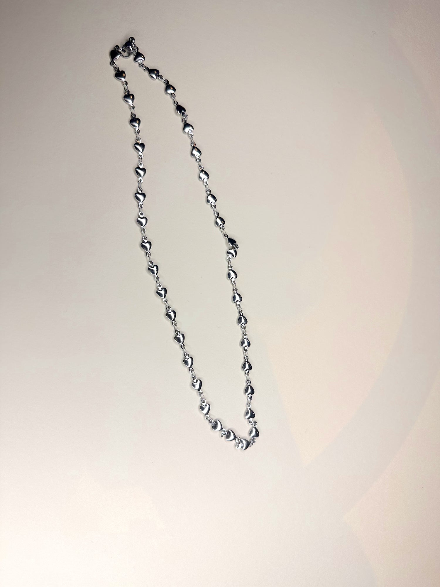 Heart Chain Necklace - Silver