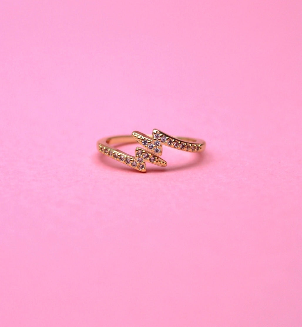 Bronte Lightning Bolt Ring - Gold