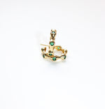 real 18k gold plating with green cubic zirconia 