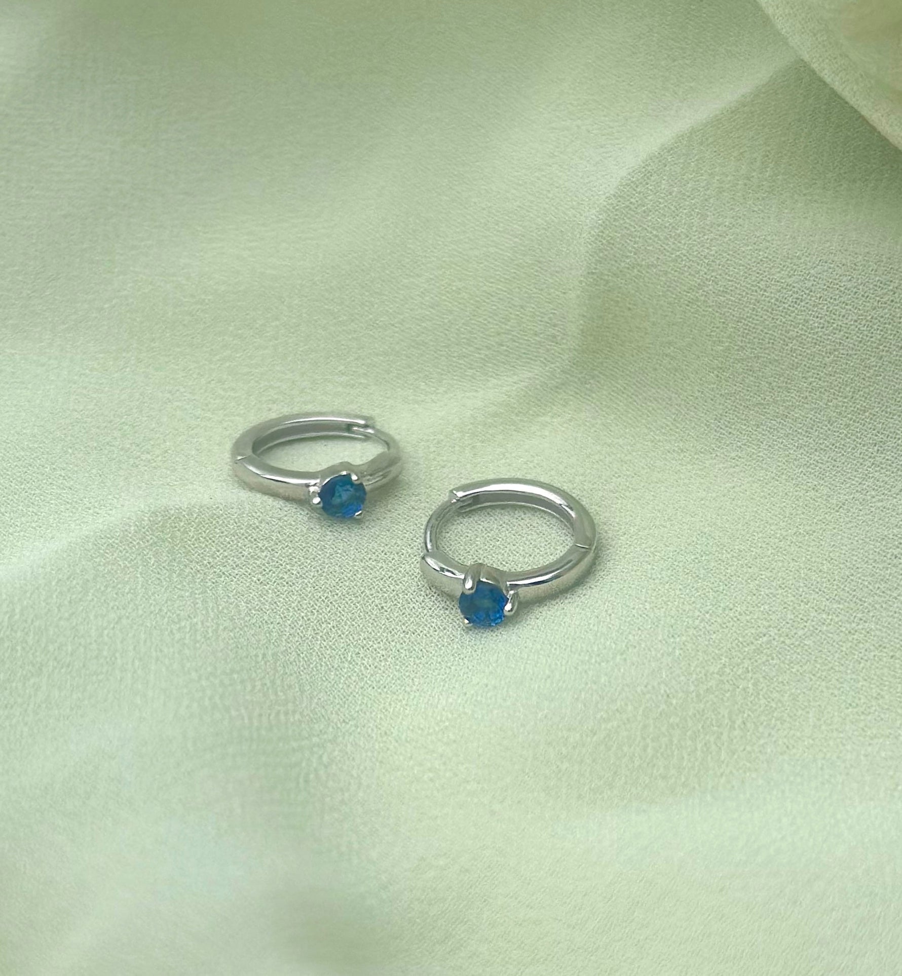 royal blue birthstone 925 sterling silver huggie earrings birthday gift jewellery 