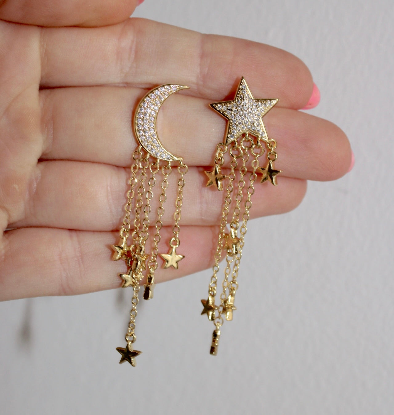 Star & Crescent Moon Dangle Night Sky