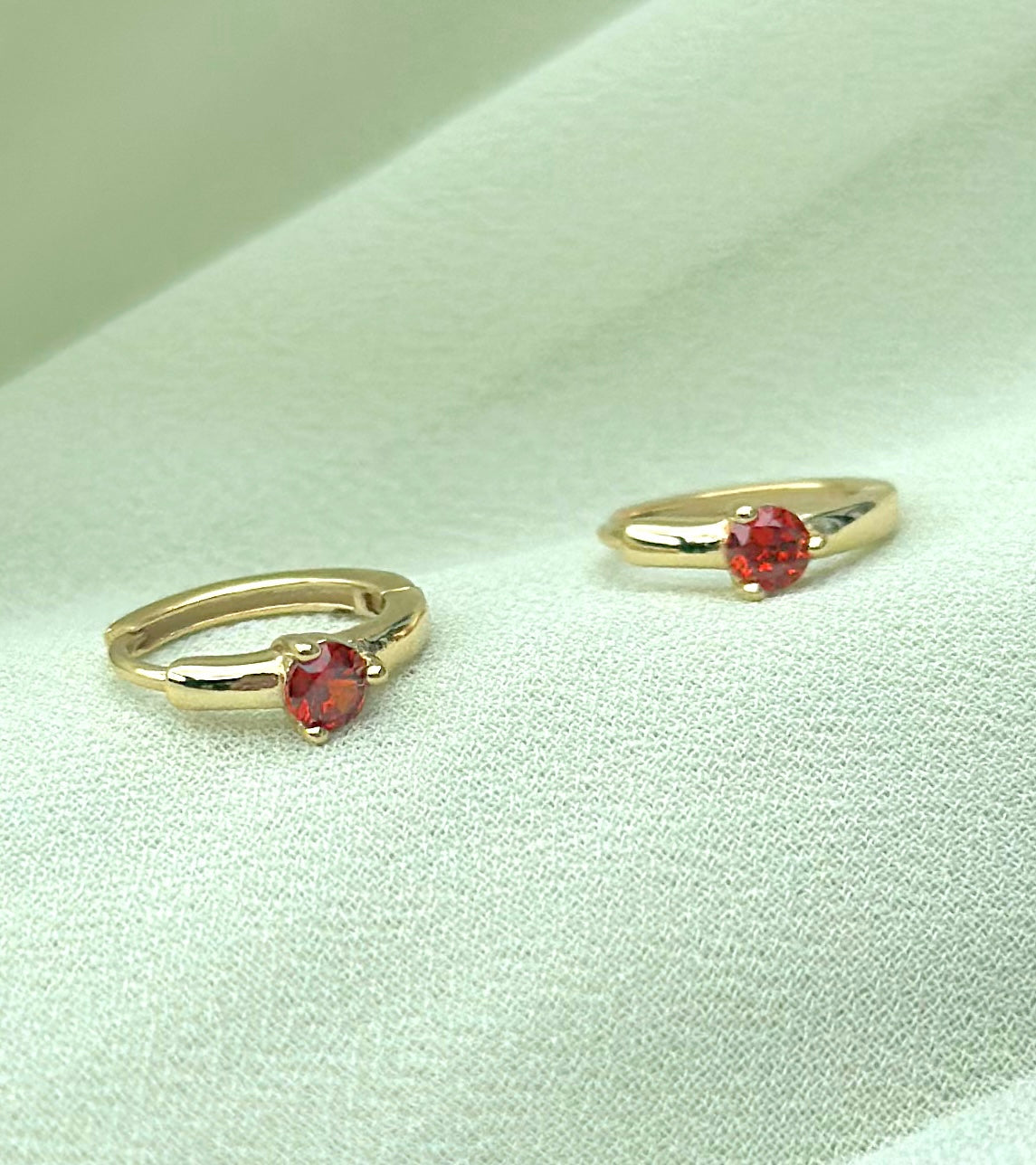 january red birthstone ring gold plated birthday earrings jewellery