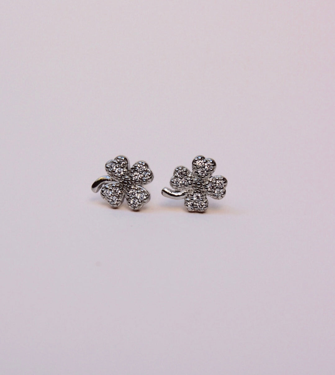 Lucky Charm Clover Stud Earrings - Silver