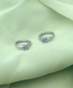 lilac birthstone 925 sterling silver huggie earrings birthday gift jewellery