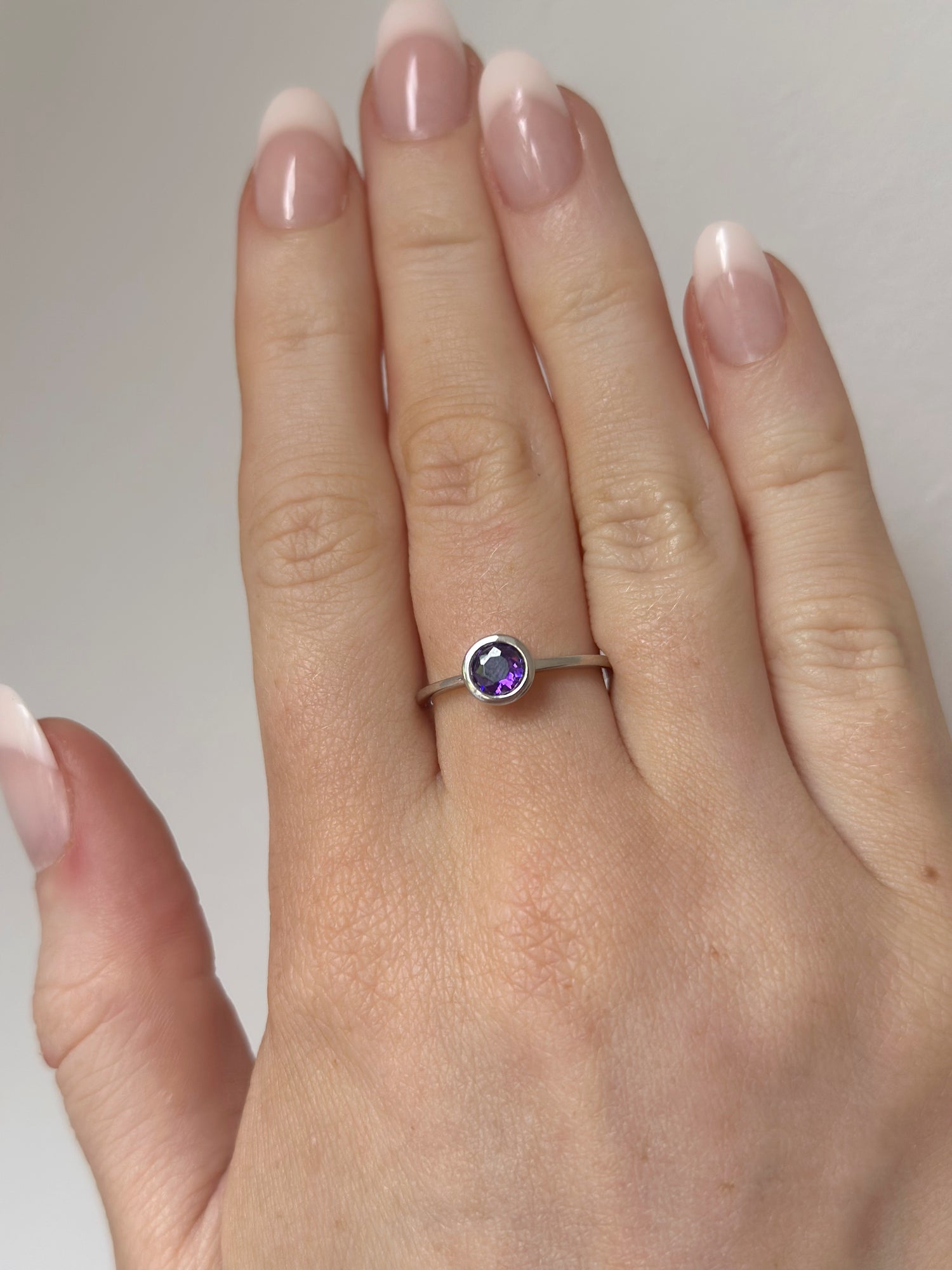 Orelia Purple Ring - Silver
