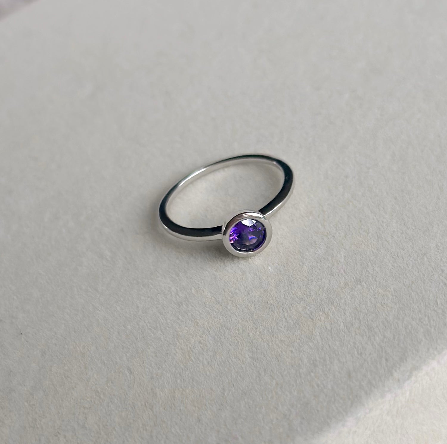 Orelia Purple Ring - Silver