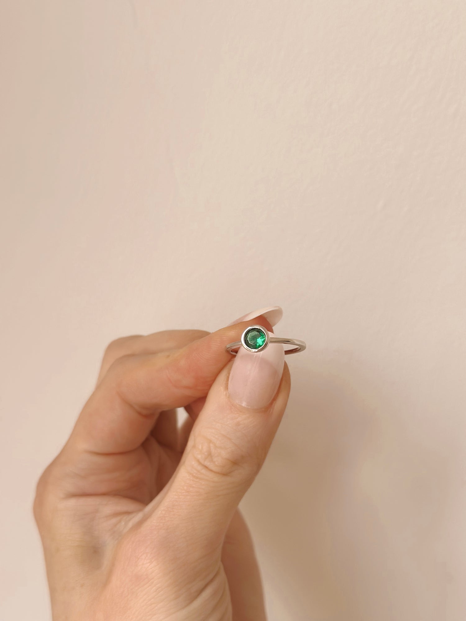 Orelia Emerald Green Ring - Silver