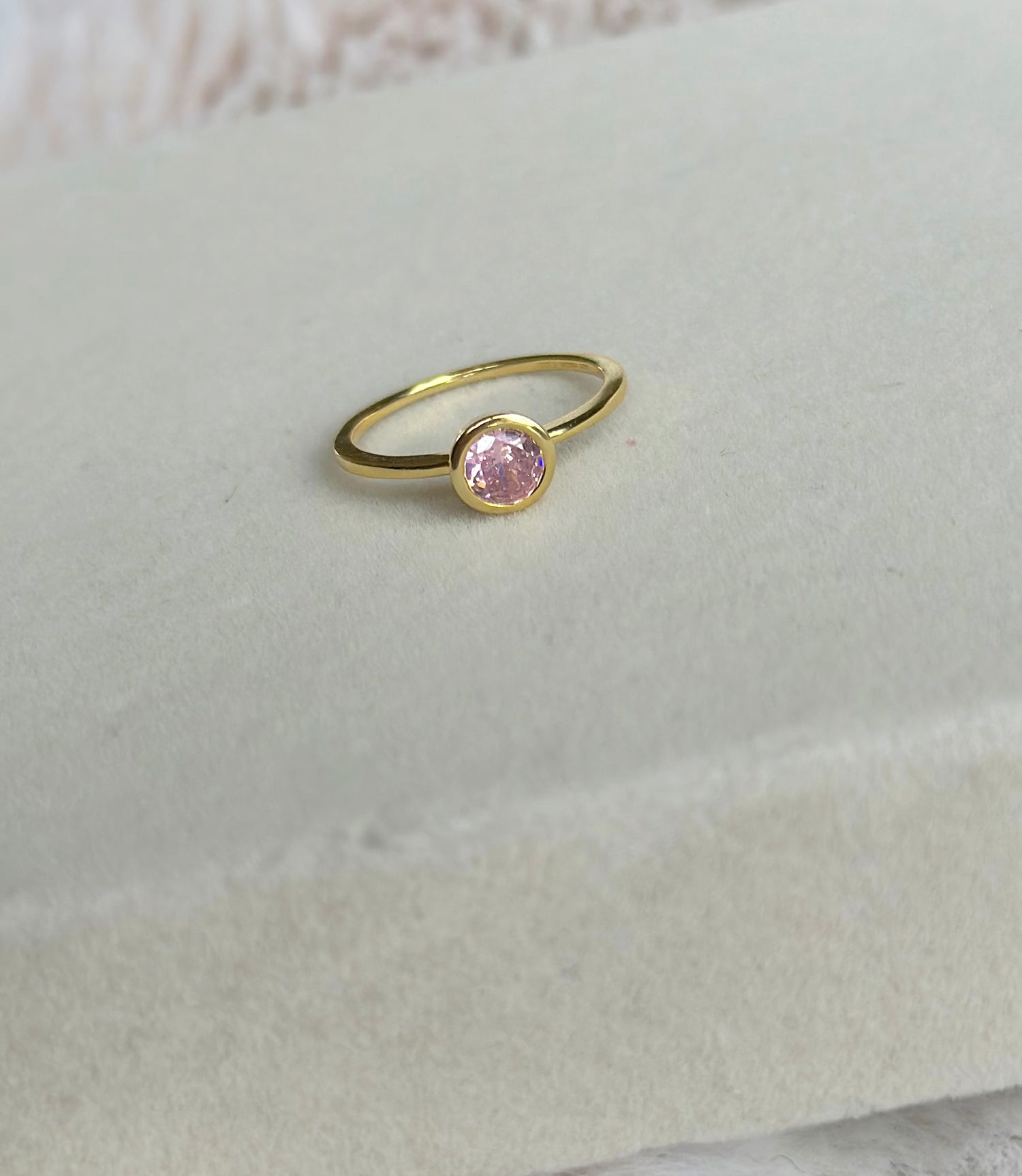 Orelia Pastel Pink Ring - Gold