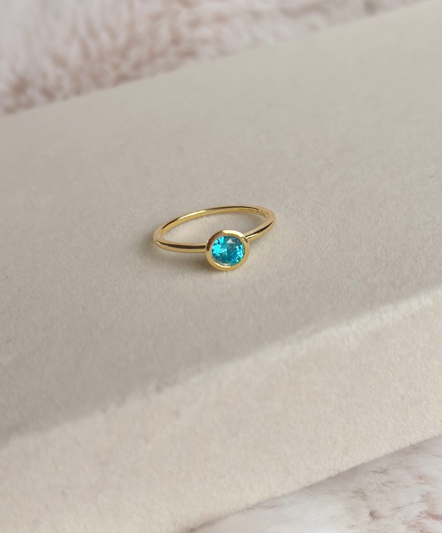 Orelia Aqua Blue Ring -  Gold