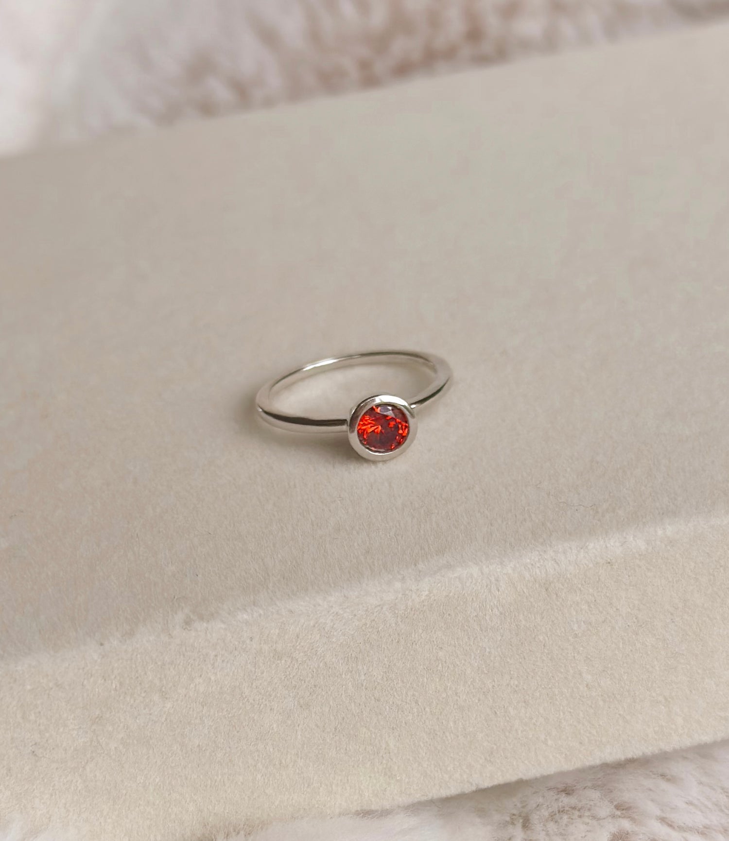 Orelia Red Ring - Silver