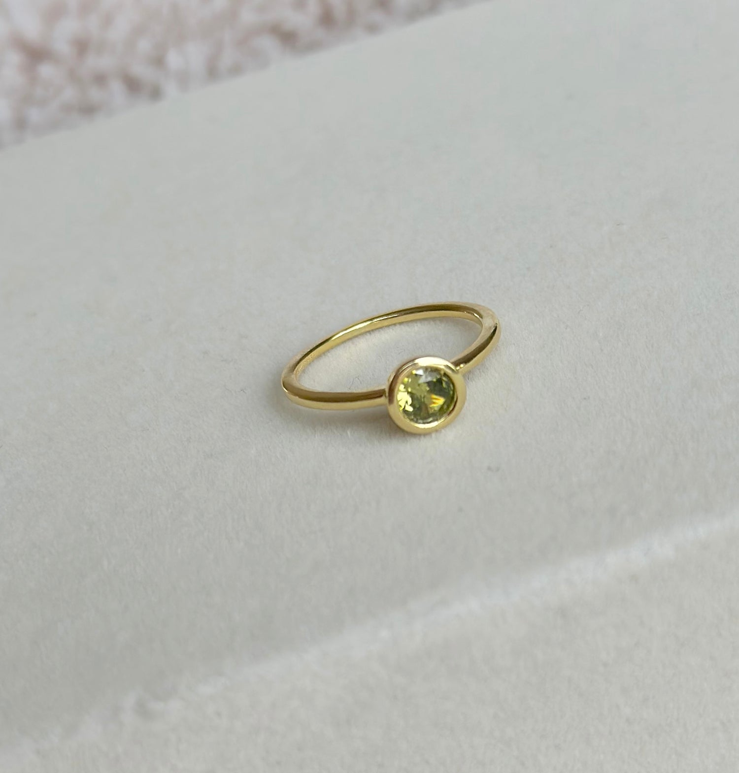 Orelia Sage Green Ring - Gold