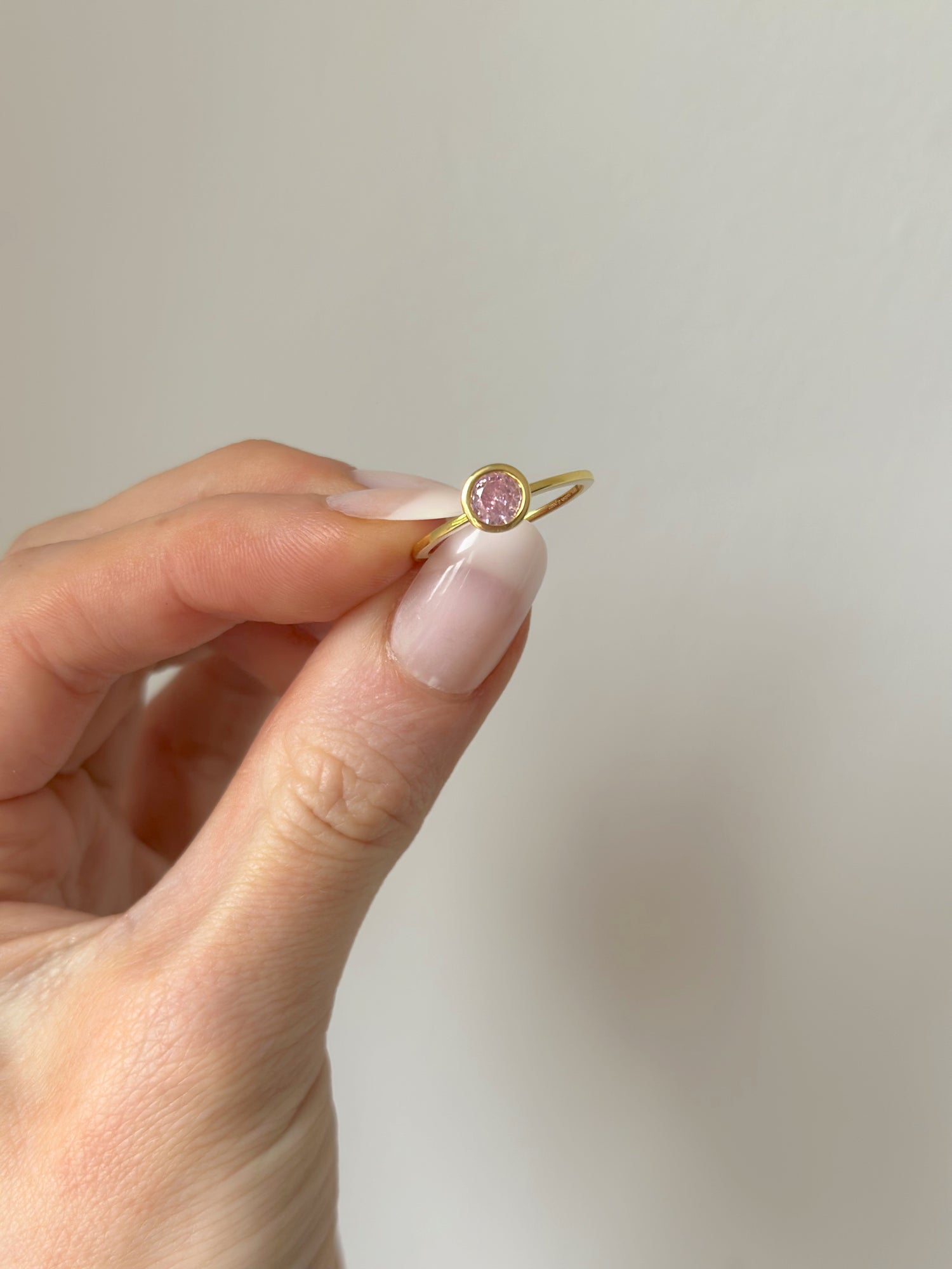 Orelia Pastel Pink Ring - Gold