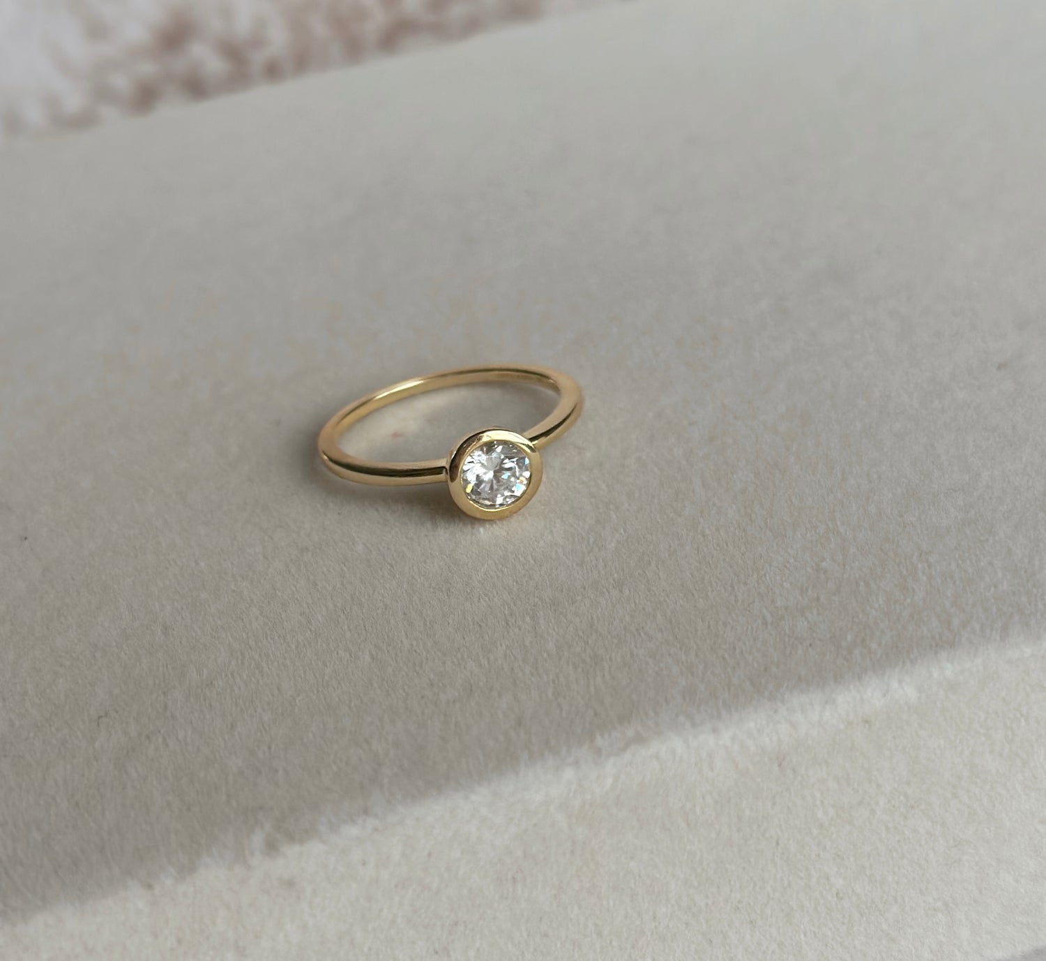 april birthstone ring gold plated crystal