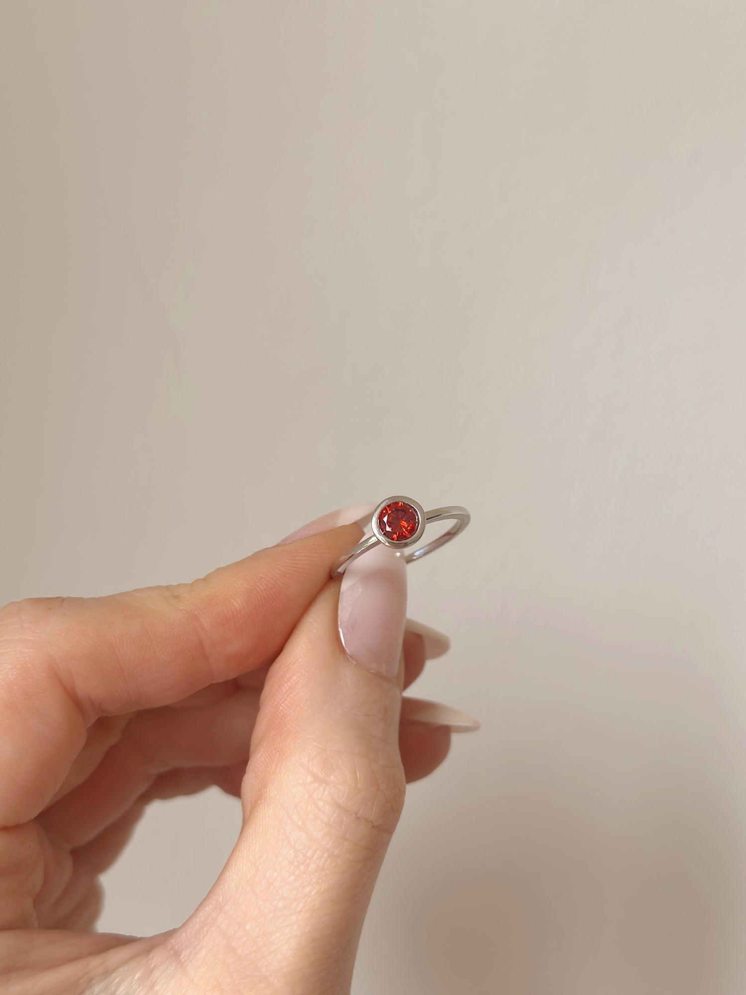 Orelia Red Ring - Silver