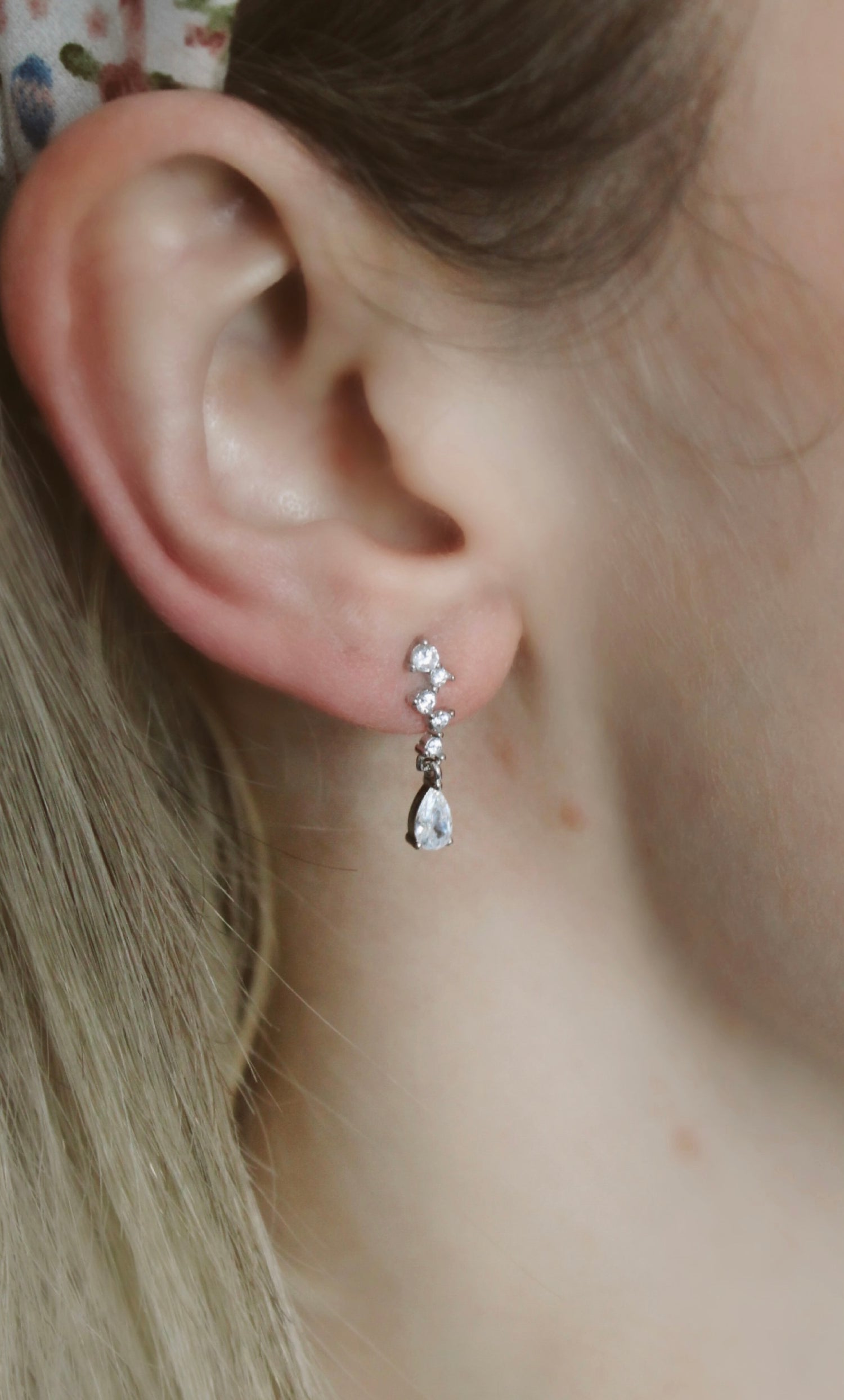 Wedding Earrings in ear