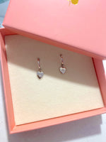 wedding earrings, 925 sterling silver heart hoop earrings